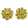 Arete Dormilona 02.282.0130 Oro Laminado, Diseño de Corazón y Gota, Pulido, Tono Dorado