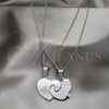 Collares con Dije 04.116.0069 Acero Inoxidable, Diseño de Corazón, con Blanca Cristal, Pulido, Dos Tonos (Thickness, 22 Inches Length)