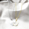 Collares con Dije 04.116.0069.1 Acero Inoxidable, Diseño de Corazón, con Blanca Cristal, Pulido, Dos Tonos (Thickness, 22 Inches Length)