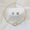 Collar y Dije 06.116.0155 Acero Inoxidable, con Blanca Cristal, Pulido, Tono Dorado