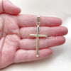 Dije Religioso 05.253.0207 Oro Laminado, Diseño de Cruz, Pulido, Tono Dorado