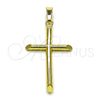 Dije Religioso 05.253.0207 Oro Laminado, Diseño de Cruz, Pulido, Tono Dorado
