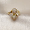 Anillo Multi Piedra 01.283.0058 Oro Laminado, Diseño de Bola, con Blanca Zirconia Cubica, Pulido, Tono Dorado (One size fits all)