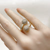 Anillo Multi Piedra 01.283.0059 Oro Laminado, Diseño de Bola, con Blanca Zirconia Cubica, Pulido, Tono Dorado (One size fits all)