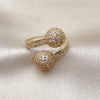Anillo Multi Piedra 01.283.0059 Oro Laminado, Diseño de Bola, con Blanca Zirconia Cubica, Pulido, Tono Dorado (One size fits all)