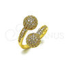 Anillo Multi Piedra 01.283.0059 Oro Laminado, Diseño de Bola, con Blanca Zirconia Cubica, Pulido, Tono Dorado (One size fits all)