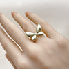 Anillo Elegante 01.213.0072 Oro Laminado, Diseño de Mariposa, Cepillado, Tono Dorado (One size fits all)