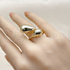 Anillo Elegante 01.213.0073 Oro Laminado, Diseño de Gota y Hueco, Pulido, Tono Dorado (One size fits all)