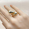 Anillo Elegante 01.213.0073 Oro Laminado, Diseño de Gota y Hueco, Pulido, Tono Dorado (One size fits all)