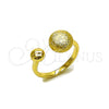 Anillo Elegante 01.213.0076 Oro Laminado, Diseño de Bola, Cepillado, Tono Dorado (One size fits all)