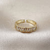 Anillo Multi Piedra 01.213.0077 Oro Laminado, Diseño de Baguette, con Blanca Zirconia Cubica, Pulido, Tono Dorado (One size fits all)