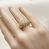 Anillo Multi Piedra 01.213.0078 Oro Laminado, con Blanca Zirconia Cubica, Pulido, Tono Dorado (One size fits all)