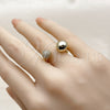 Anillo Multi Piedra 01.213.0080 Oro Laminado, Diseño de Bola, con Blanca Micro Pave, Pulido, Tono Dorado (One size fits all)
