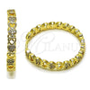 Argolla Huggie 02.237.0066.30 Oro Laminado, Diseño de Corazón, con Blanca Micro Pave, Pulido, Tono Dorado