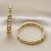 Argolla Huggie 02.237.0067.35 Oro Laminado, con Blanca Micro Pave, Pulido, Tono Dorado