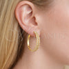 Argolla Huggie 02.237.0059.1.30 Oro Laminado, con Blanca Zirconia Cubica, Pulido, Tono Dorado
