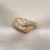 Anillo Multi Piedra 01.266.0079 Oro Laminado, con Blanca Zirconia Cubica, Pulido, Tono Dorado (One size fits all)