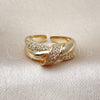 Anillo Multi Piedra 01.266.0080 Oro Laminado, Diseño de Nudo, con Blanca Micro Pave, Pulido, Tono Dorado (One size fits all)