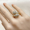 Anillo Multi Piedra 01.266.0082 Oro Laminado, Diseño de Bola, con Blanca Zirconia Cubica, Pulido, Tono Dorado (One size fits all)