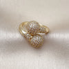 Anillo Multi Piedra 01.266.0082 Oro Laminado, Diseño de Bola, con Blanca Zirconia Cubica, Pulido, Tono Dorado (One size fits all)