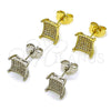 Arete Dormilona 02.344.0154.1 Rodio Laminado, con Micro Pave Blanca, Pulido, Rodinado