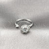 Anillo Multi Piedra 01.284.0112 Rodio Laminado, Diseño de Flor, con Zirconia Cubica Blanca, Pulido, Rodinado (Talla Unica)