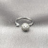 Anillo Multi Piedra 01.284.0113 Rodio Laminado, Diseño de Bola, con Zirconia Cubica Blanca, Pulido, Rodinado (Talla Unica)