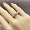 Anillo Multi Piedra 01.346.0024 Rodio Laminado, Diseño de Baguette, con Zirconia Cubica Blanca y Micro Pave Blanca, Pulido, Rodinado (Talla Unica)