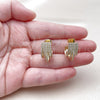 Arete Dormilona 02.436.0037 Oro Laminado, con Blanca Zirconia Cubica, Pulido, Tono Dorado