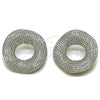 Arete Dormilona 02.436.0038.1 Rodio Laminado, con Zirconia Cubica Blanca, Pulido, Rodinado