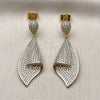 Arete Colgante 02.436.0039 Oro Laminado, con Blanca Zirconia Cubica, Pulido, Tono Dorado
