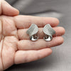 Arete Dormilona 02.436.0042.1 Rodio Laminado, con Zirconia Cubica Blanca, Pulido, Rodinado