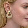 Arete Colgante 02.436.0043 Oro Laminado, con Blanca Zirconia Cubica, Pulido, Tono Dorado