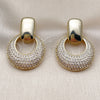 Arete Colgante 02.436.0043 Oro Laminado, con Blanca Zirconia Cubica, Pulido, Tono Dorado