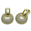 Arete Colgante 02.436.0043 Oro Laminado, con Blanca Zirconia Cubica, Pulido, Tono Dorado