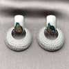 Arete Colgante 02.436.0043.1 Rodio Laminado, con Zirconia Cubica Blanca, Pulido, Rodinado
