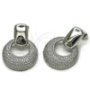 Arete Colgante 02.436.0043.1 Rodio Laminado, con Zirconia Cubica Blanca, Pulido, Rodinado