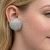 Arete Dormilona 02.436.0049.1 Rodio Laminado, con Zirconia Cubica Blanca, Pulido, Rodinado