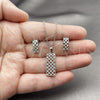 Juego de Arete y Dije de Adulto 10.448.0016 Rodio Laminado, con Zirconia Cubica Blanca, Pulido, Rodinado