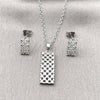 Juego de Arete y Dije de Adulto 10.448.0016 Rodio Laminado, con Zirconia Cubica Blanca, Pulido, Rodinado