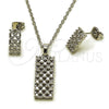 Juego de Arete y Dije de Adulto 10.448.0016 Rodio Laminado, con Zirconia Cubica Blanca, Pulido, Rodinado