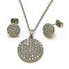 Juego de Arete y Dije de Adulto 10.448.0019 Rodio Laminado, con Zirconia Cubica Blanca, Pulido, Rodinado