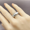 Anillo Multi Piedra 01.438.0011 Rodio Laminado, con Zirconia Cubica Blanca, Pulido, Rodinado (Talla Unica)
