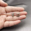 Argolla Huggie 02.438.0002.10 Rodio Laminado, con Micro Pave Multicolor, Pulido, Rodinado