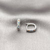 Argolla Huggie 02.438.0002.10 Rodio Laminado, con Micro Pave Multicolor, Pulido, Rodinado