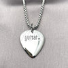 Collares con Dije 04.451.0004.24 Acero Inoxidable, Diseño de Corazón, Pulido, Tono Plateado (03 MM Thickness, 24 Inches Length)