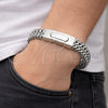 Pulsera Elegante 03.222.0005.09 Acero Inoxidable, Diseño de Square Franco, Pulido, Tono Plateado (Thickness, 9 Inches Length)