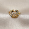 Anillo Multi Piedra 01.310.0049 Oro Laminado, Diseño de Infinito, con Blanca Zirconia Cubica, Pulido, Tono Dorado (One size fits all)