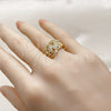 Anillo Multi Piedra 01.310.0052 Oro Laminado, Diseño de Amor, con Blanca Zirconia Cubica, Pulido, Tono Dorado (One size fits all)