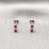 Arete Dormilona 02.310.0116 Rodio Laminado, con Zirconia Cubica Multicolor, Pulido, Rodinado